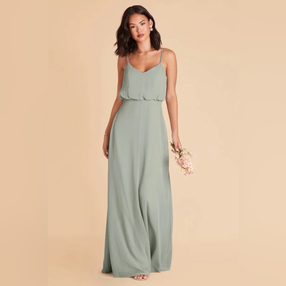 NWOT Birdy Grey Gwennie Sage Bridesmaid Dress Large No Slit
